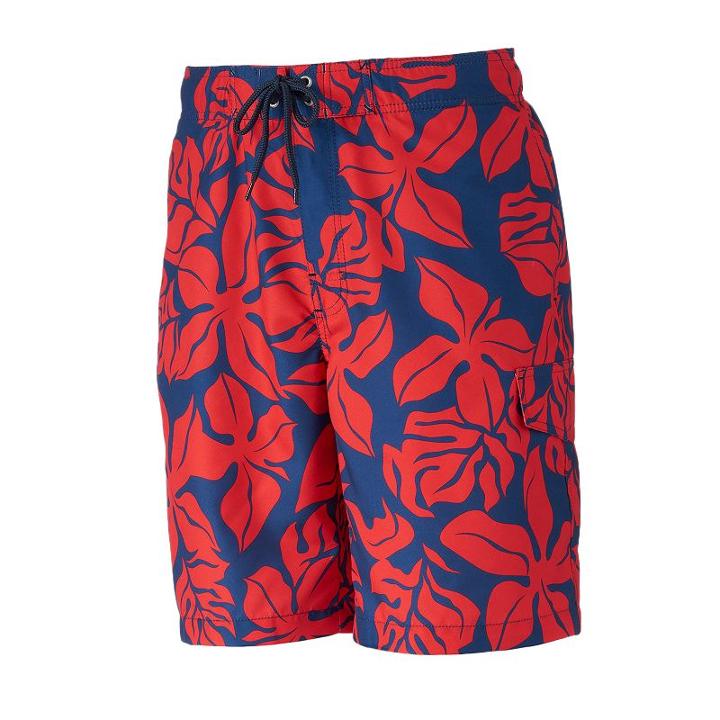 Men's Sonoma Goods For Life&trade; Floral Microfiber Swim Trunks, Size: Large, Blue Other