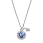 Lc Lauren Conrad Blue Simulated Crystal Charm Necklace, Women's