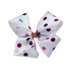 Girls 4-16 Jo Jo Siwa Rainbow Foil Dot Bow, White