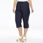 Plus Size Cathy Daniels Pull-on Capris, Women's, Size: 2xl, Blue (navy)