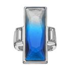 Jennifer Lopez Faceted Blue Ombre Rectangular Stretch Ring, Women's, Size: 7, Dark Blue