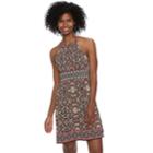 Petite Suite 7 Printed High Neck Dress, Women's, Size: 6 Petite, Black Red