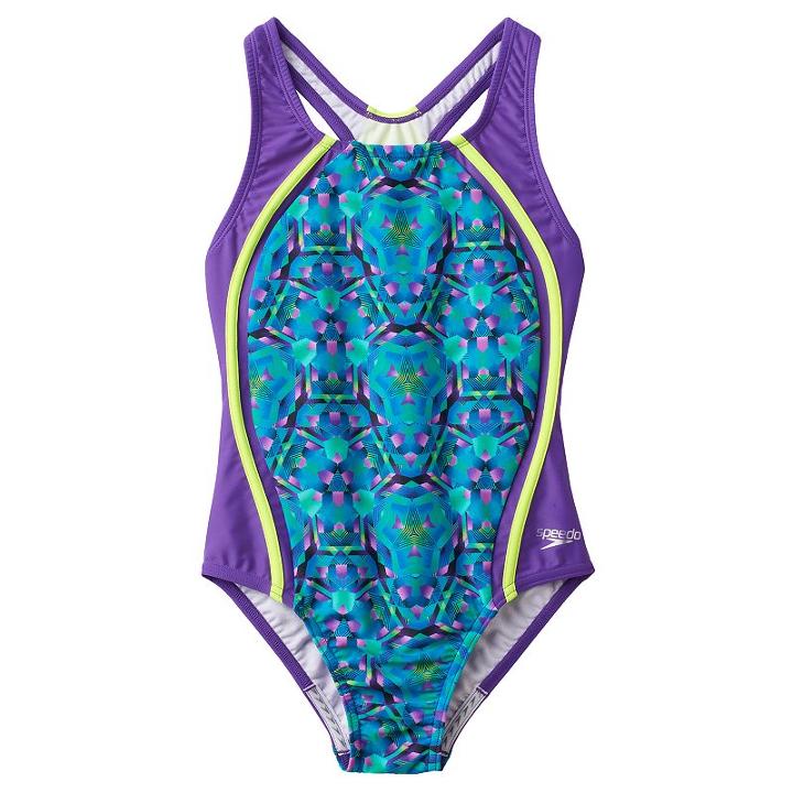 Girls 7-16 Speedo Kaleidescopic Sport One-piece Swimsuit, Girl's, Size: 14, Lt Green