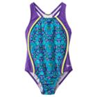 Girls 7-16 Speedo Kaleidescopic Sport One-piece Swimsuit, Girl's, Size: 14, Lt Green