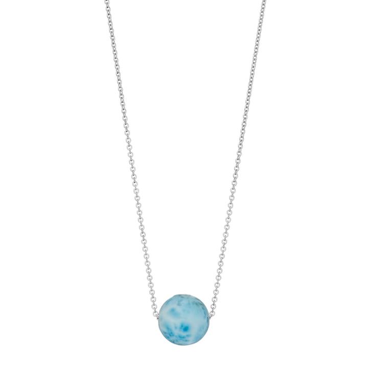 Sterling Silver Larimar Bead Pendant Necklace, Women's, Blue