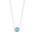 Sterling Silver Larimar Bead Pendant Necklace, Women's, Blue