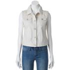 Juniors' Mudd&reg; Crochet Ripped Denim Vest, Girl's, Size: Xs, White Oth