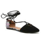 Qupid Pika Women's Lace-up Flats, Girl's, Size: 8.5, Black