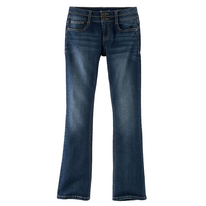 Girls 7-16 & Plus Size Mudd&reg; Double-button Skinny Bootcut Jeans, Size: 7, Blue Other