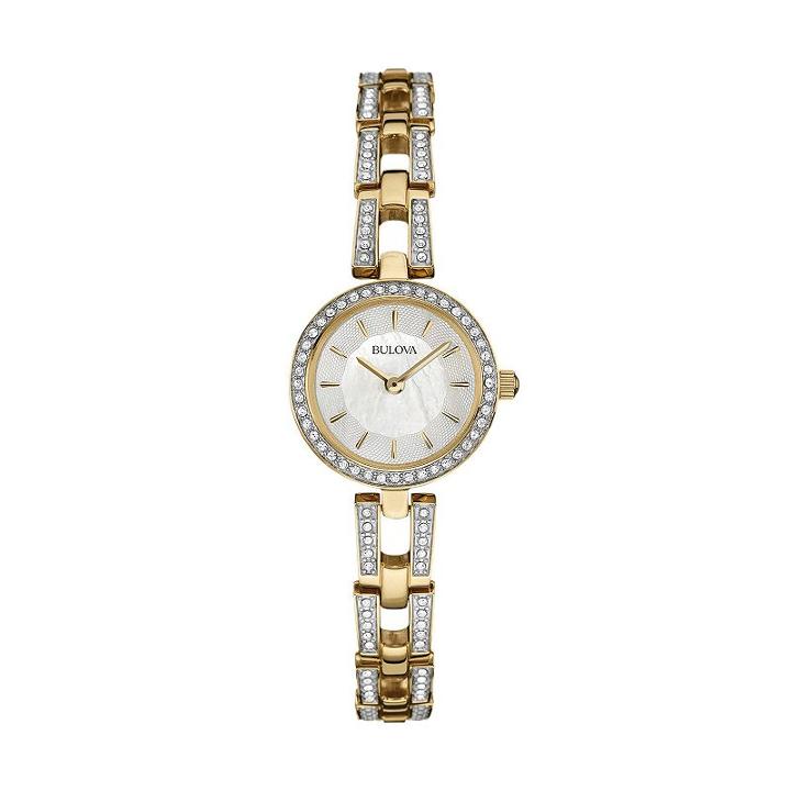 Bulova Women's Crystal Two Tone Stainless Steel Watch, Multicolor