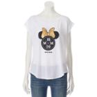 Disney's Minnie Mouse Juniors' Split Back Graphic Tee, Girl's, Size: Small, White Oth