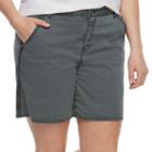 Plus Size Sonoma Goods For Life&trade; Color Chino Shorts, Women's, Size: 18 W, Grey