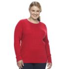 Plus Size Croft & Barrow&reg; Cable Knit Sweater, Women's, Size: 3xl, Med Red