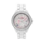 Journee Collection Women's Crystal Flower Watch, Size: Medium, White