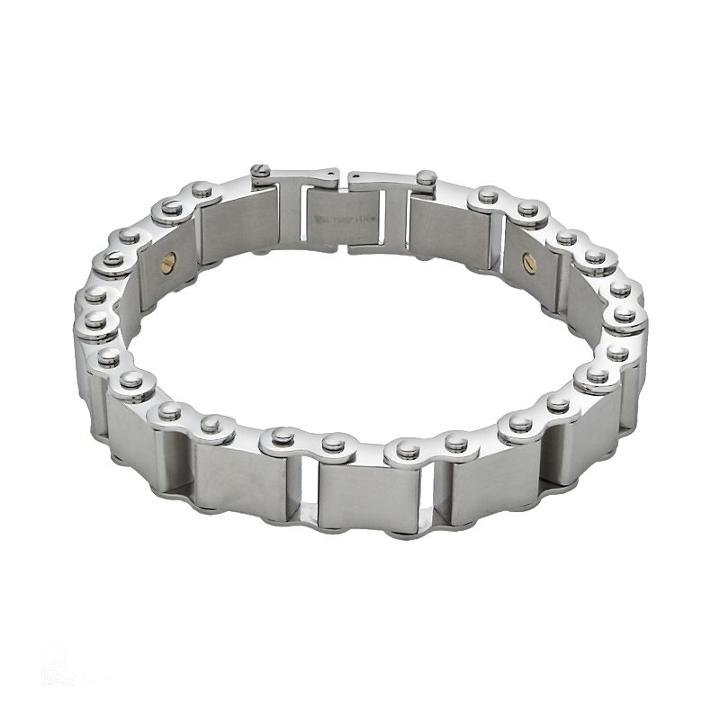 Axl By Triton 14k Gold Over Stainless Steel And Stainless Steel Bracelet - Men, Size: 8.5, Multicolor