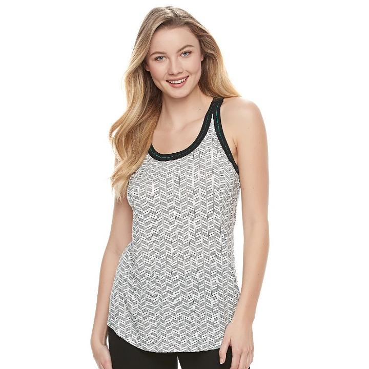 Juniors' Candie's&reg; Chevron Back Tank, Girl's, Size: Xl, White