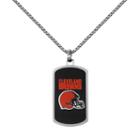 Men's Stainless Steel Cleveland Browns Dog Tag Necklace, Silver
