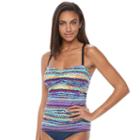 Women's N Island Fever Ikat Ruched Tankini Top, Size: Large, Ovrfl Oth