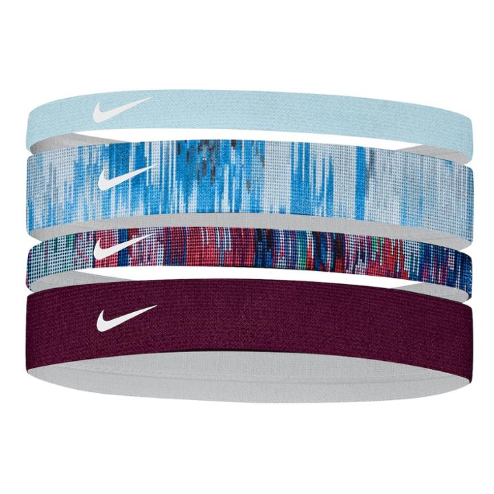 Nike 4-pk. Assorted Skinny & Thick Headband Set, Women's, Blue Gray Bordeaux