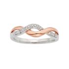Diamond Accent 10k Rose Gold & Sterling Silver Twist Ring, Women's, Size: 5, White