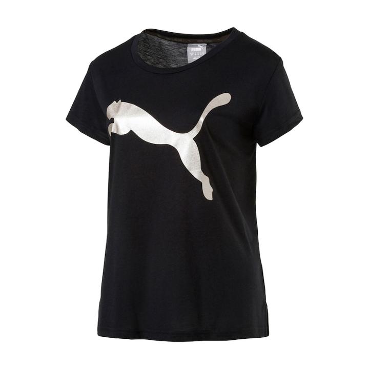Women's Puma Urban Sports Logo Graphic Tee, Size: Large, Black