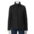 Women's Weathercast Quilted Jacket, Size: Medium, Black
