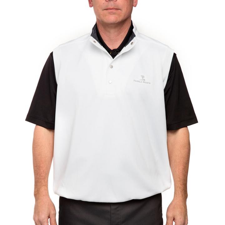 Men's Pebble Beach Classic-fit Performance Pullover Golf Vest, Size: Large, White