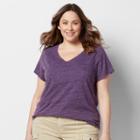 Plus Size Sonoma Goods For Life&trade; Essential V-neck Tee, Women's, Size: 3xl, Purple