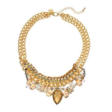 Gs By Gemma Simone Vintage Filigree Collection Bead Bib Necklace, Girl's, Size: 18, Multicolor