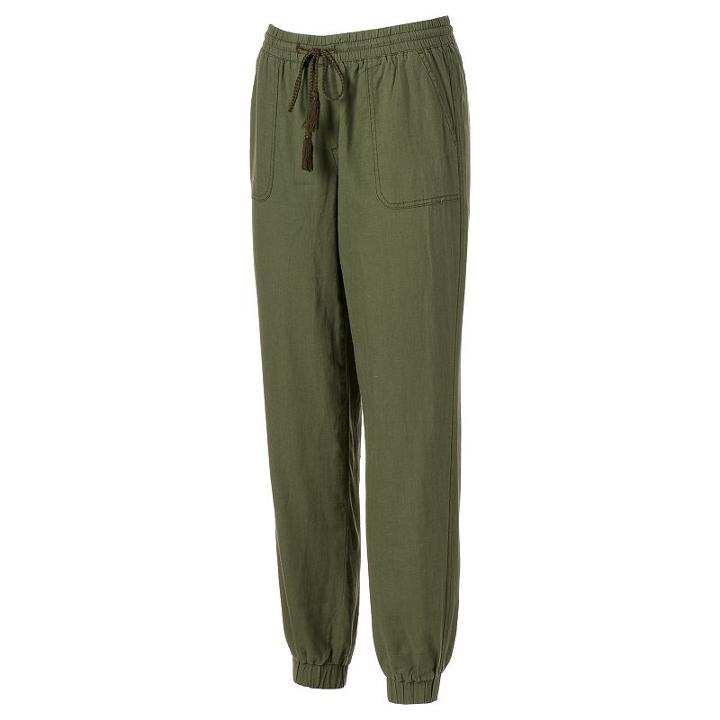 Juniors' So&reg; Linen Jogger Pants, Teens, Size: Xl, Dark Green