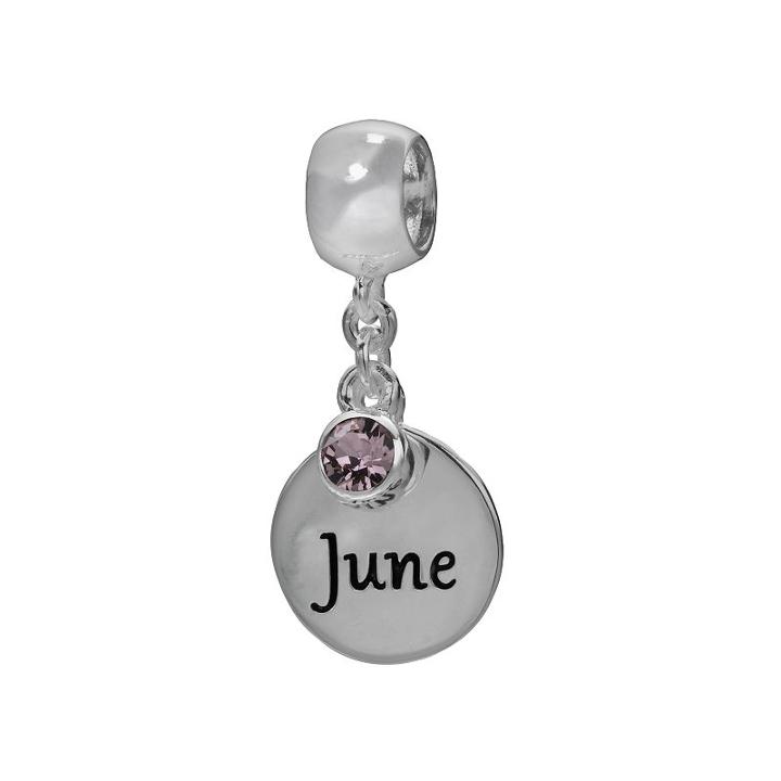 Individuality Beads Sterling Silver And Crystal Birthstone Charm, Women's, Purple