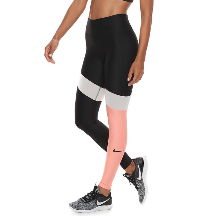 Women's Nike Power Training Mid-rise Leggings, Size: Xl, Grey (charcoal)