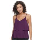 Mudd, Juniors' &reg; Tiered Flutter Tank, Girl's, Size: Medium, Purple