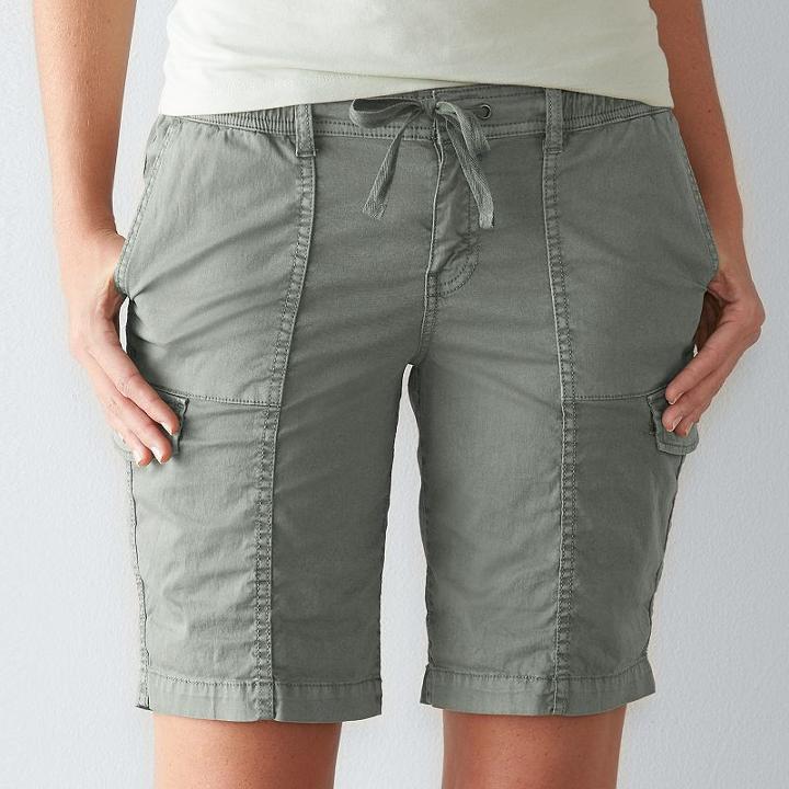 Women's Sonoma Goods For Life&trade; Utility Bermuda Shorts, Size: 14, Lt Green