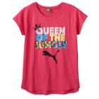 Girls 7-16 Puma Queen Of The Jungle Graphic Tee, Girl's, Size: Xl, Dark Pink
