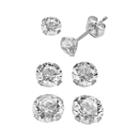 Renaissance Collection 10k White Gold 3.5-ct. T.w. Stud Earring Set - Made With Swarovski Zirconia, Women's