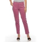 Women's Croft & Barrow&reg; Tummy-slimming Straight-leg Corduroy Pants, Size: 6 Short, Med Purple
