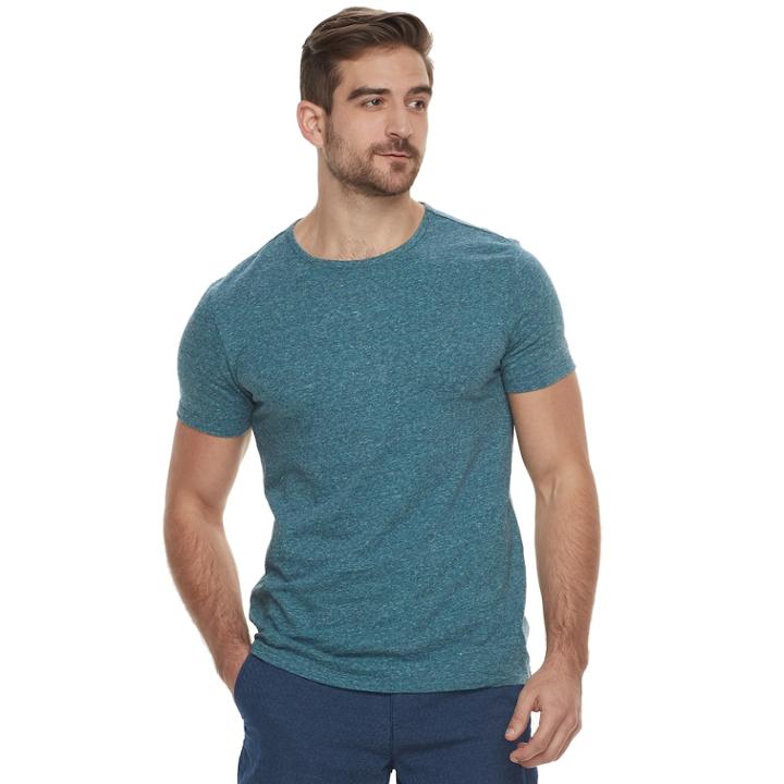 Men's Marc Anthony Core Slim-fit Stretch Crewneck Tee, Size: Large, Turquoise/blue (turq/aqua)