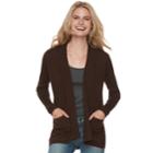 Women's Sonoma Goods For Life&trade; Shawl Collar Cardigan, Size: Xs, Dark Brown