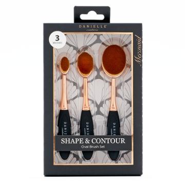 Danielle Creations Shape & Contour Oval Makeup Brush Set, Multicolor