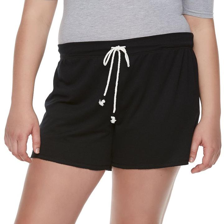Juniors' Plus Size So&reg; French Terry Lounge Shorts, Girl's, Size: 2xl, Black