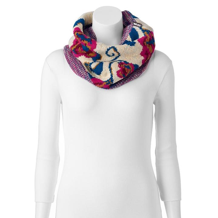 Muk Luks Floral Funnel Scarf, Women's, White Oth