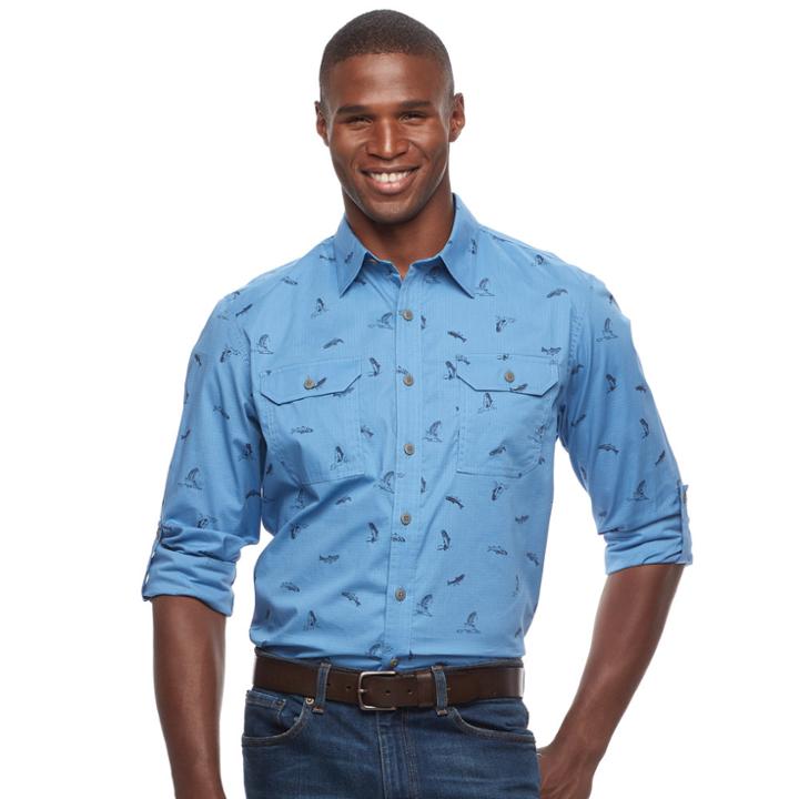 Men's Croft & Barrow&reg; Classic-fit Roll-tab Button-down Shirt, Size: Xxl, Med Purple