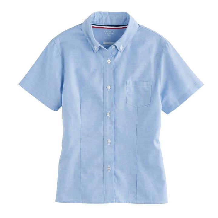 Girls 4-20 & Plus Size French Toast Short Sleeve Oxford Shirt, Size: 5, Blue