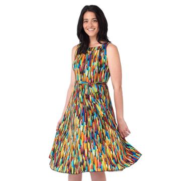 Women's Ile New York Brushstroke Fit & Flare Dress, Size: 18, Multicolor