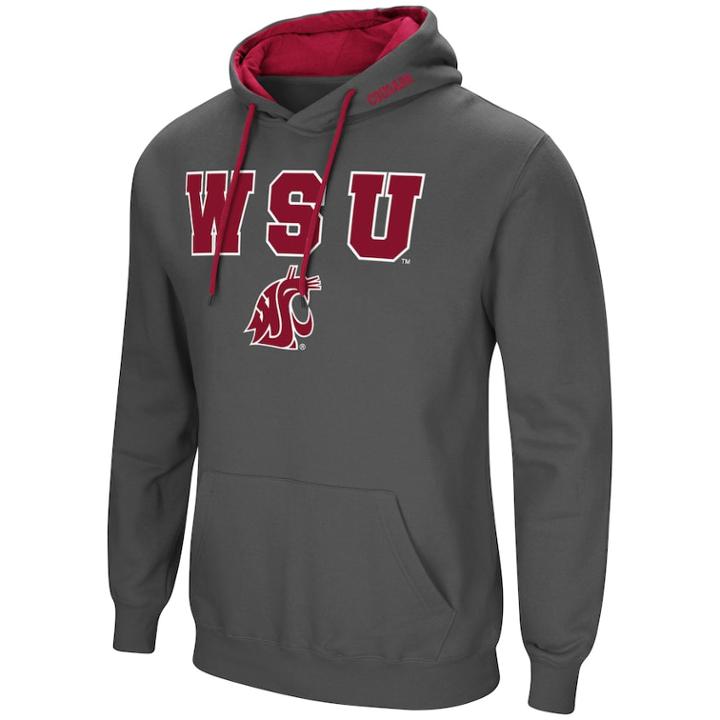 Men's Washington State Cougars Pullover Fleece Hoodie, Size: Xxl, Grey