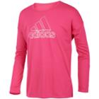 Girls 7-16 Adidas Climalite Long Sleeve Graphic Tee, Size: Medium, Brt Pink