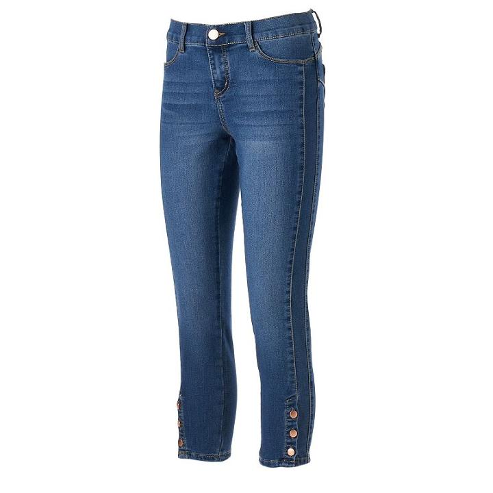 Women's Juicy Couture Button-cuff Capri Jeans, Size: 4, Blue