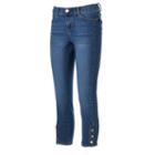 Women's Juicy Couture Button-cuff Capri Jeans, Size: 4, Blue