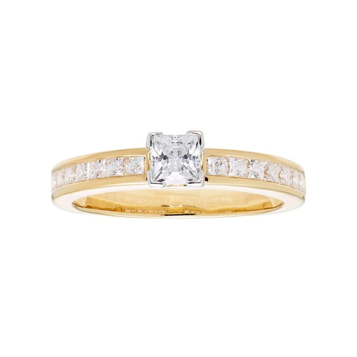 14k Gold Princess Cut 1 Carat T.w. Igl Certified Diamond Engagement Ring, Women's, Size: 8